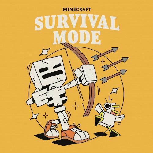 Minecraft Überlebensmodus Gerahmter Leinwanddruck