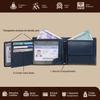 URBAN FOREST Seattle Blue/Taupe Leather Wallet for Men
