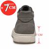 Man Genuine Leather Elevator Shoes High-top Casual Shoes Fashion Lift Sneakers 7cm Insole Height Increased Shoes Sports Taller