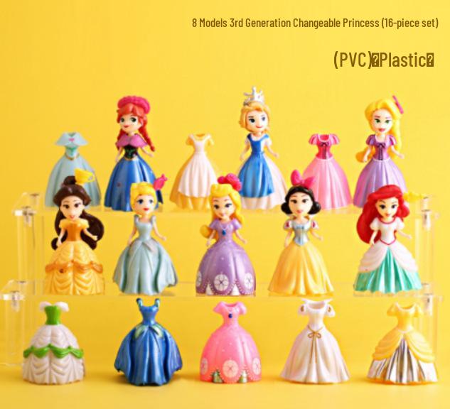Princess Figure Set: Includes Changeable Outfits & Dolls for Kids' Pretend Play - Perfect Toy Gift for Girls