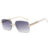 Fashion Retro Square Sunglasses Women Luxury Designer Vintage Style Chic Frameless Metal Small Rectangle Eyewear Trendy