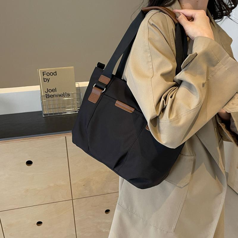 Sac à bandoulière grande capacité pour femme, fourre-tout en toile, sac de classe pour étudiante