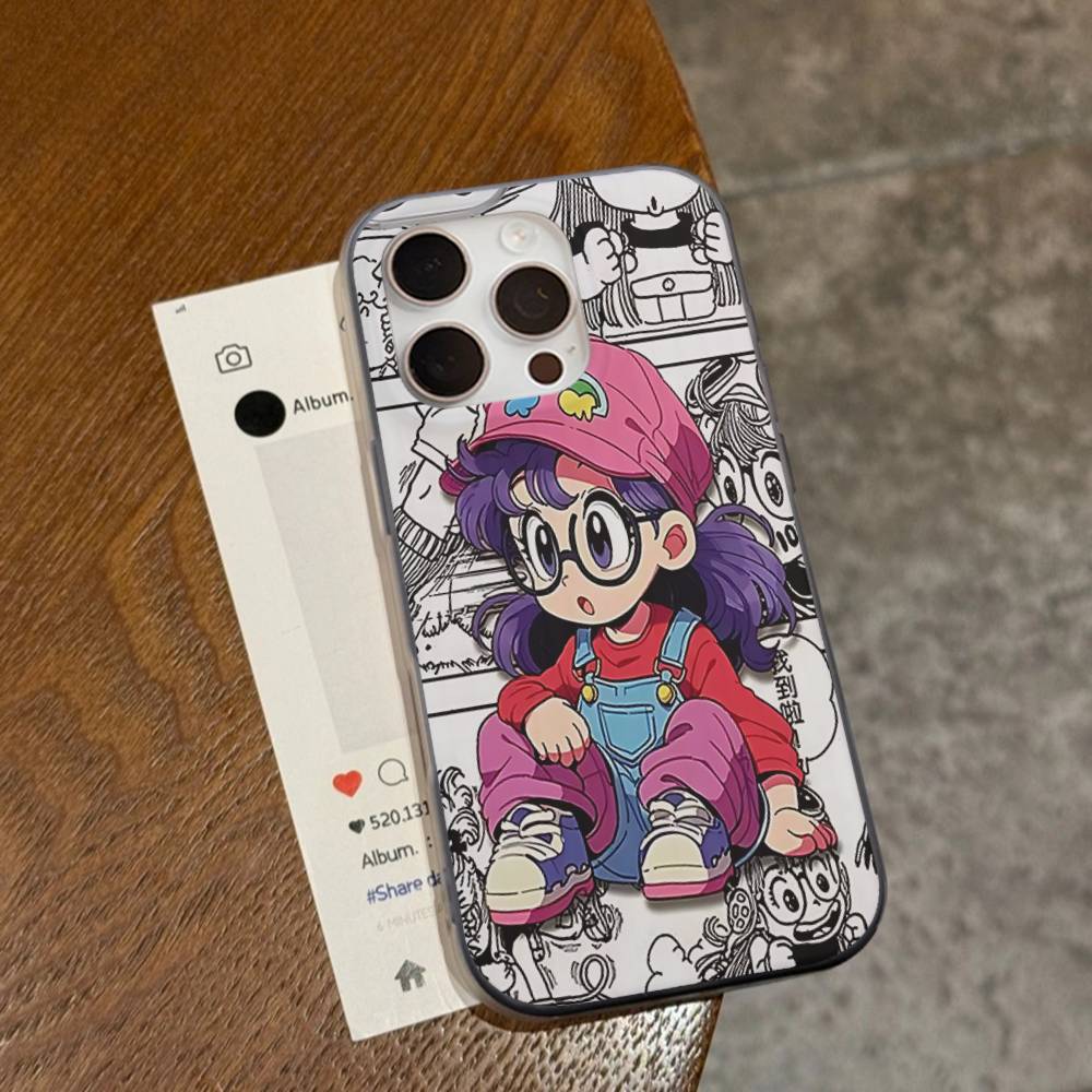 Cartoon Dr Slump Arale Phone Case For IPhone 17 16 15 14 13 12 11 Pro Max Plus Corrugated Bumper Back Cover Shell