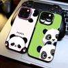 Cute Cartoon Animal Panda Phone Case For iPhone 17,16,15,14,13,12,11 Plus,Pro Max,XS,Colorful Silver Black Cover