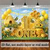 2D Bee and Honey Themed First Birthday Backdrop Photo Background Banner