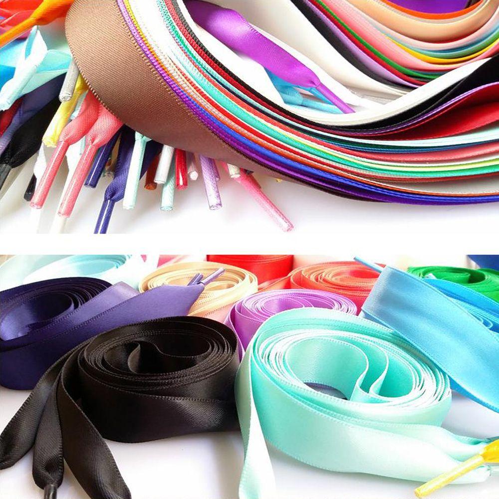 Wide Shoestrings Canvas Bootlaces Bowknot Sport Shoes Flat Shoelaces Organza Ribbon Shoe Laces