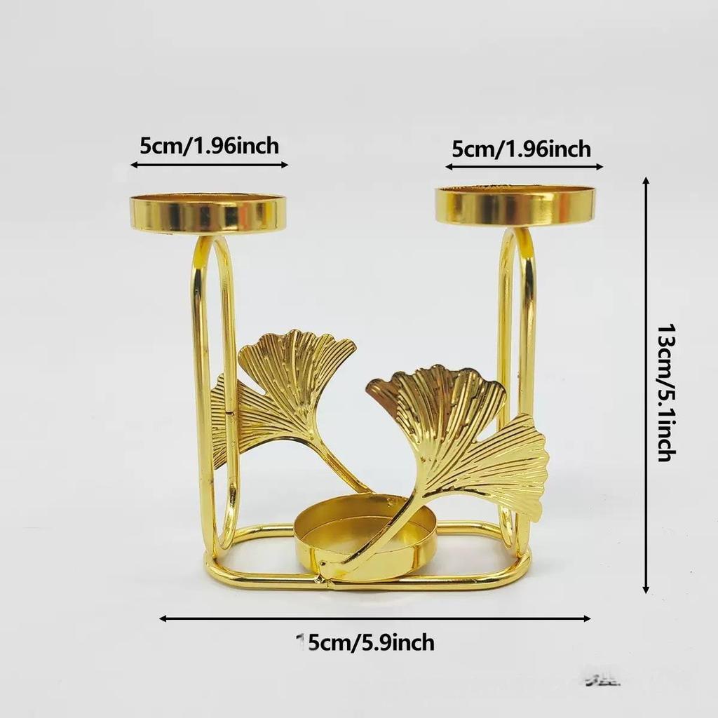 Gold Iron Art Candlestick for Wedding, Valentine's Day & Christmas Dining Table or Bar Decor
