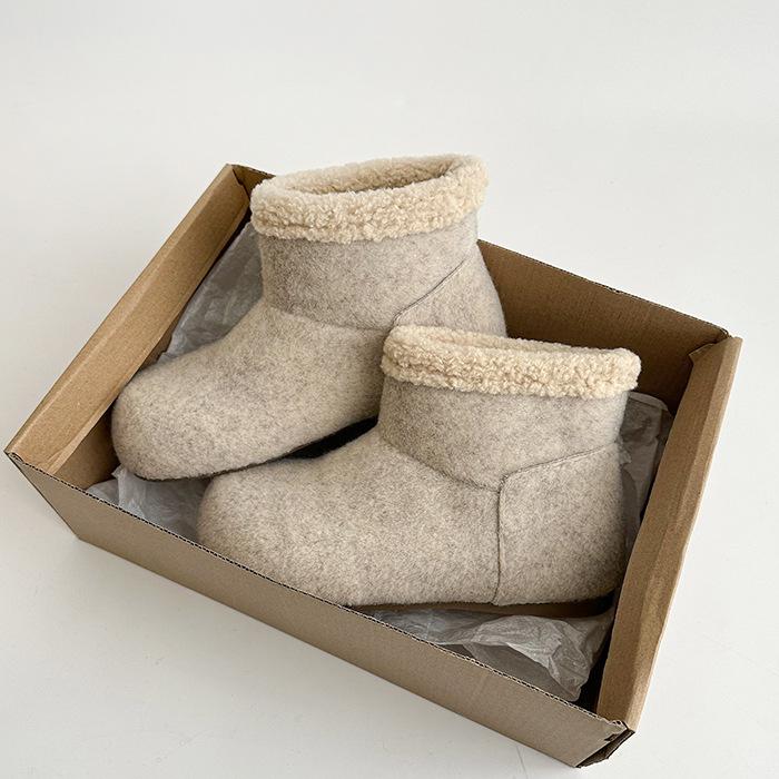 Lamb wool retro velvet thickened warm thick-soled snow boots women's new winter wear non-slip cotton shoes