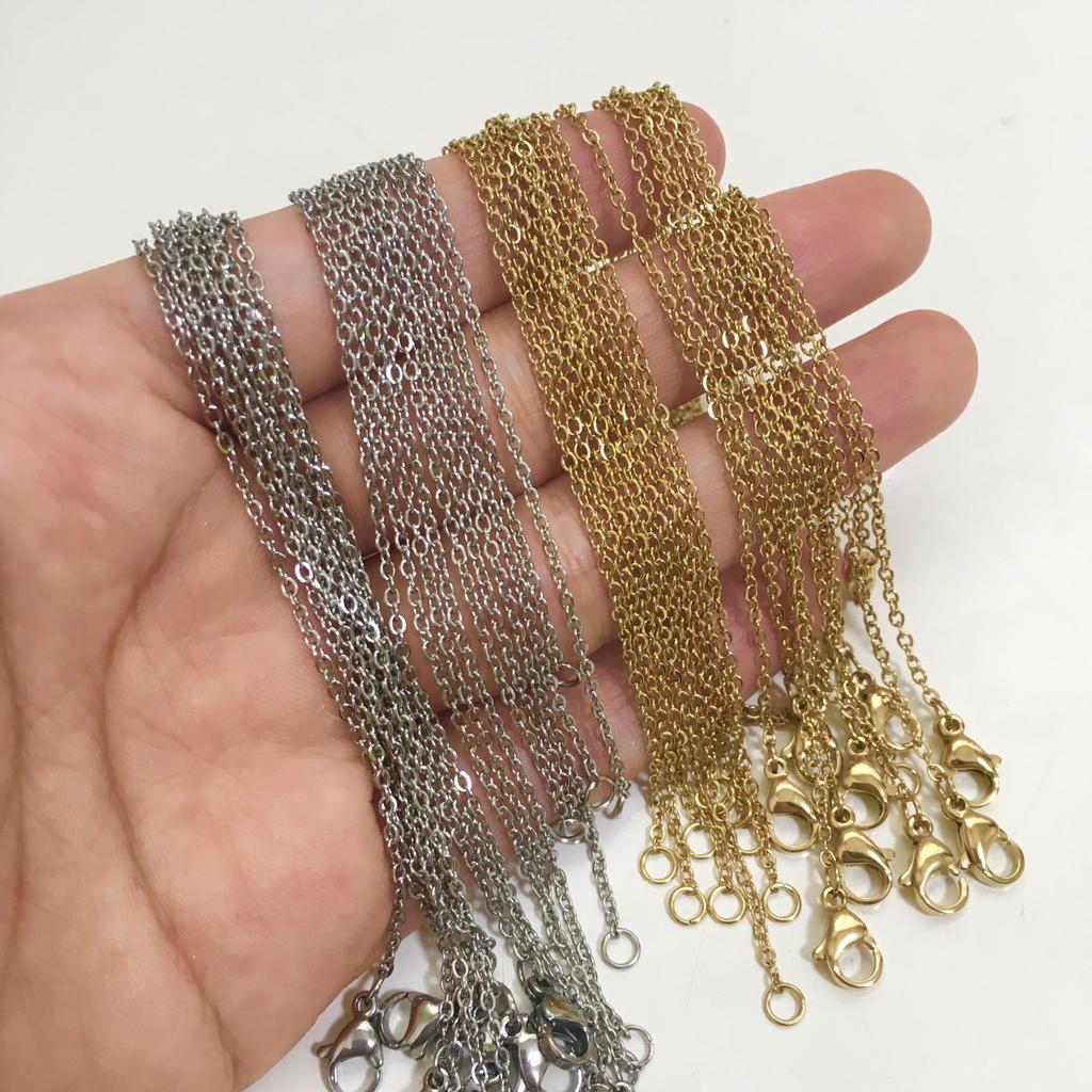 Stainless Steel Chains DIY Jewelry Making O-Chain Necklace 10pcs/Lots 1.5/2MM Woman Accessories Choker 18K Golden