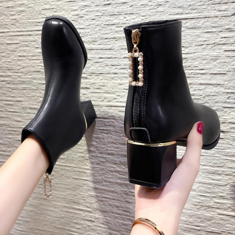 Fashion Slim Boots Mid Boots Women Autumn and Winter Martin Boots Women Flat Boots Boots main image 1