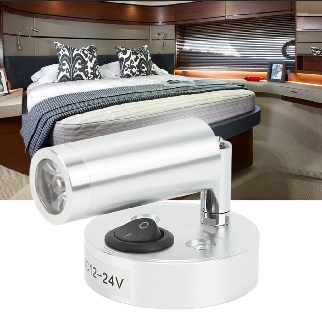 RV Bedside Reading Light Rotatable Wall Mount LED Spot Reading Light 3W with for Boat