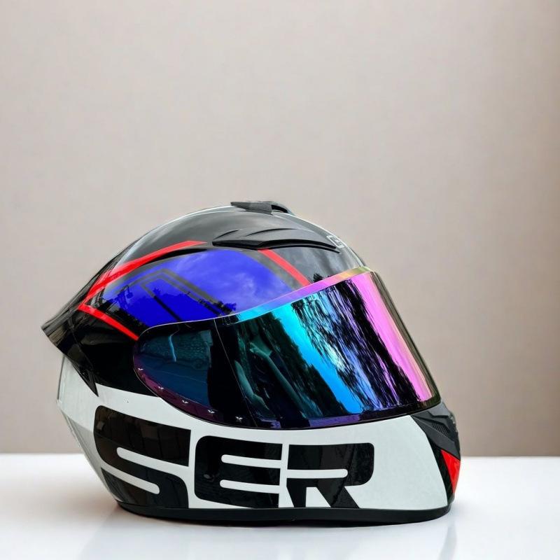 New Locomotive Motorcycle Men's and Women's 3c Full Helmet Motorcycle Personalized Handsome Safety Helmet Winter Windshield Helmet