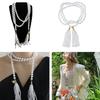 Imitation Pearls Bead Necklace Tassels Choker Elegant Fringes Neckchain Ornament