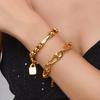 Spain Dy Handmade Beaded Bracelet Stainless Steel Accessories Peach Heart Small Lock Bracelet Simple Solid Bead Bracelet
