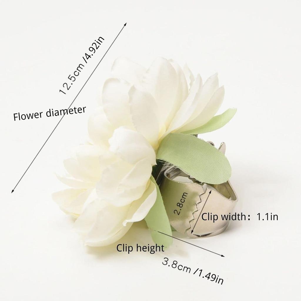 2pcs Flower Curtain Buckles, Decorative Contemporary Style Curtain Ties with Large Flower Designs, Adjustable Length Curtain Ties for Indoor and