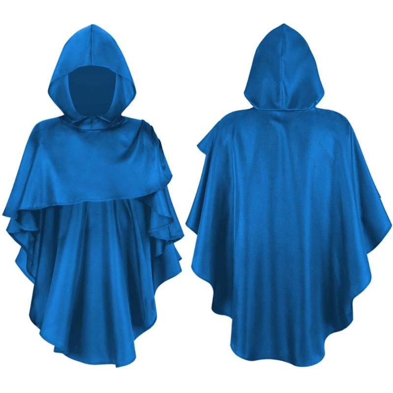 Renaissances Medieval Hooded Scarf Post Apocalyptic Shawl Scarf Shaman Cowl Dressing Up Cape Cosplay Halloween Costume