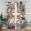 Blackout Kitchen Curtains for Bedroom Cute Illustration Window Curtain for Room 2 Panel Home Interior Curtains Partition Shades