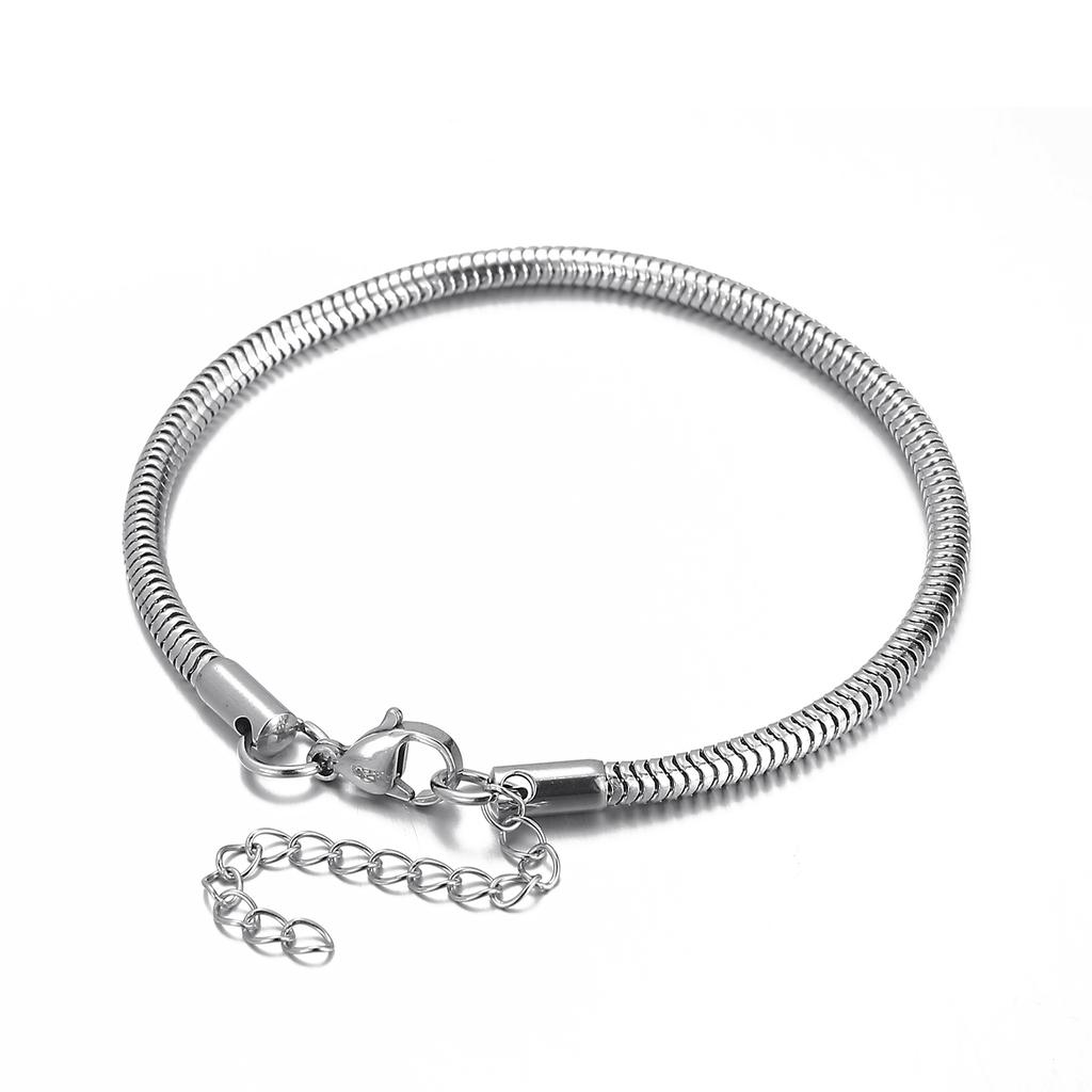 Kalen 3mm Snake Chain Bracelets Men's Women's Rock Cool Boys Girls Round Link Jewelry Fashion Trend Gold Color Accessories Gift