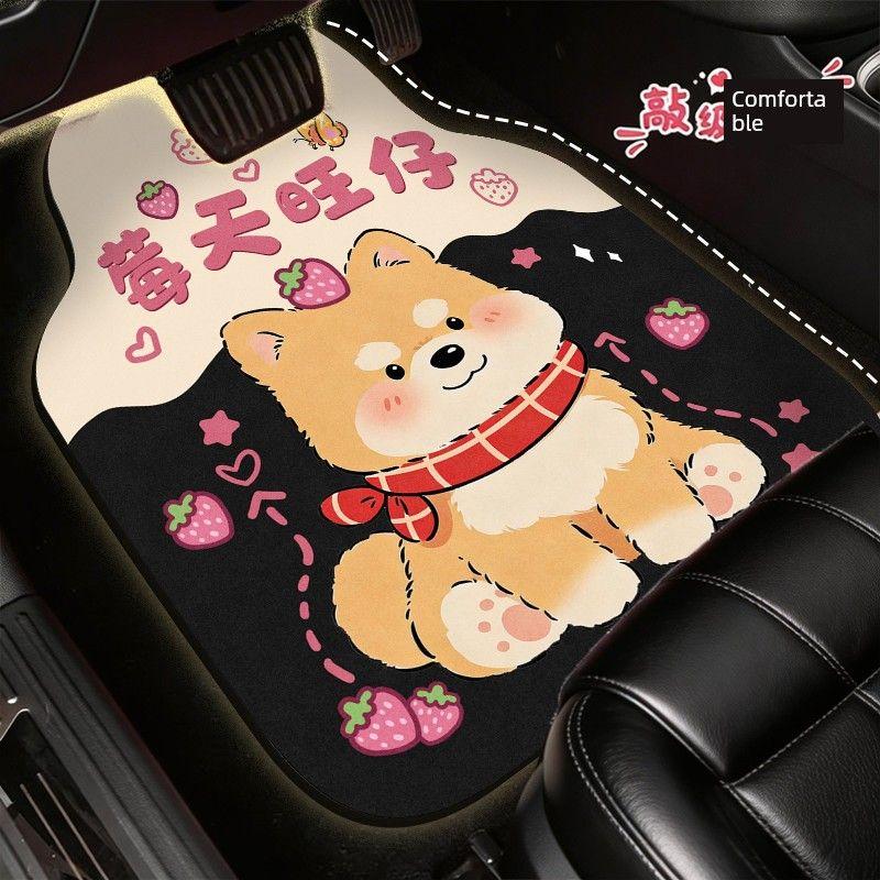 Car Floor Mats for All Seasons, Driver's Seat Carpet-Style Semi-Enclosed Single-Piece Diatomaceous Earth Anti-Slip and Water-Absorbing Car Floor Mat