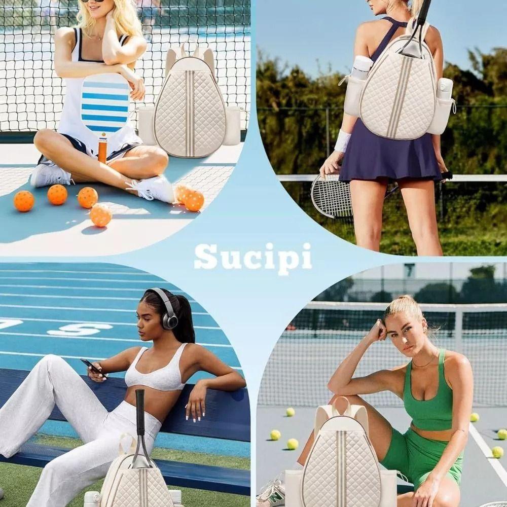 Polyester Tennis Crossbody Bag Zipper Closure Badminton Racquet Bag Tennis Bag  Outdoor Sports
