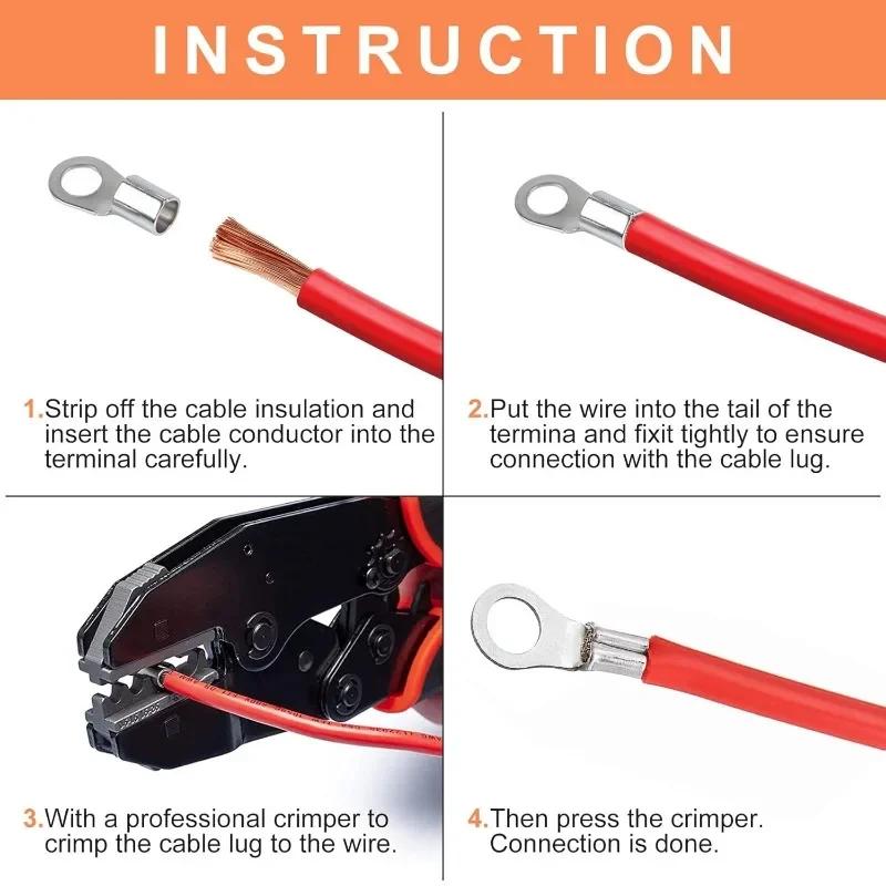 320/box Copper Ring Fork Terminals Kit O/Y Type Brass Non Insulated Electrical Connectors Crimp Spade Cable Wire Assortment Set