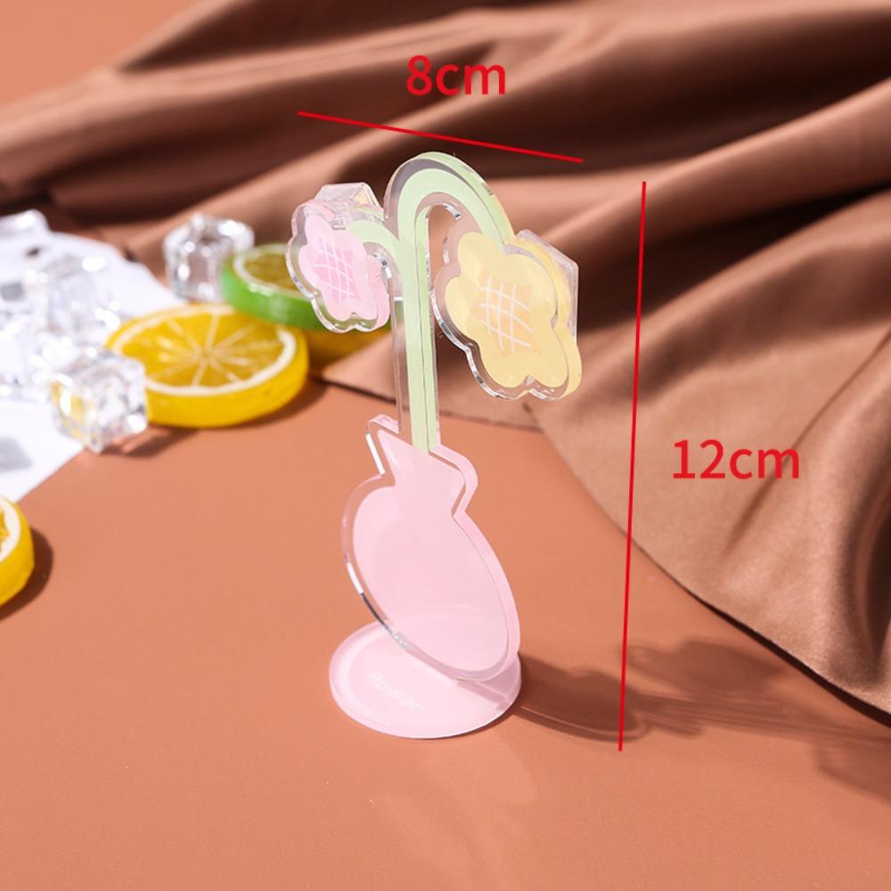 Memo Holder Acrylic Flower Card Holder Flower Shaped Flower Desk Paper Clip  Postcard Holder