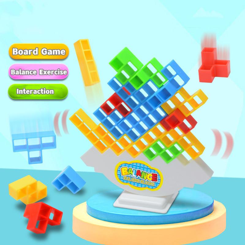 16-48pcs Kids Balance Toys Stacked Tower Board Games Stacking Building Blocks DIY Assembly Educational Toy for Children Boy Gift