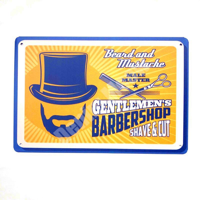Haircut & Shave Retro Metal Plates Pub DecorationAdvertising Barbershop Wall Stickers Top Hairstyle Art Plaque Home Decor