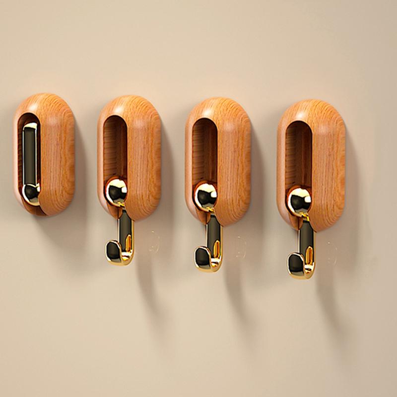 4PCS Self Adhesive 360° Rotating Wall Hook Strong Without Drilling Coat Bag Bathroom Door Kitchen Towel Hanger Hooks Home Storage