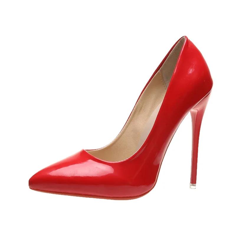 Dámské boty červené vysoké podpatky sexy špičatá špička 12cm lodičky svatební boty tělové barvy černé červené gumové podpatky vysoké podpatky