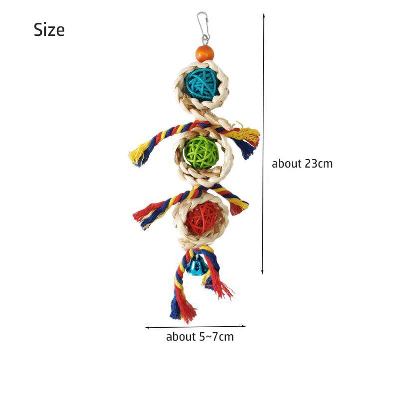 Natural Parrot Bird Toy Natural Cuttlefish Bone Vine Ball Luffa Corn Husk tooth Grinding Cage Hanging Supplies Bird Accessories
