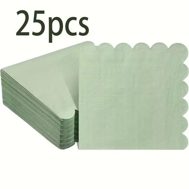 

25/50/100 шт. Салфетки для коктейля с фестончатым узором Sage одноразовые бумажные салфетки салфетки для напитков свадьба день рождения кухонные принадлежности