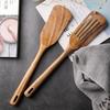 2PCS Wooden Japanese Spatula Cookware Non-Stick Cooking Spoon High Temperature Resistant Household Spatula Baking Set
