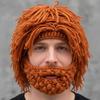 1Pcs Funny Wig Beard Knitted Hats Punk-Style Knitted Cap Hobo Mad Scientist Hip Hop Handmade Knit Warm Winter Cap Beanies Hat