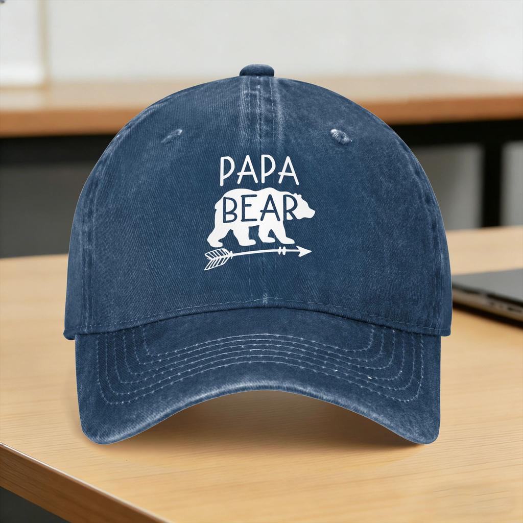 Summer Fathers Day Papa Bear Baseball Cap Sun Wholesale Custom DIY Washed Hip Hop Hats Fashion Hiking Fishing Baseball Caps
