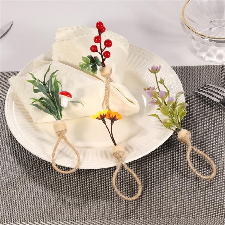 6Pcs Simple Napkin Holder Artificial Green Leaf Napkin Rings for Parties Dinner Wedding Banquets Table Decoration