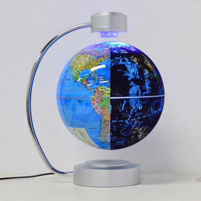 8-Inch Self-Rotating Magnetic Levitation Globe - New Model for Study, Office, or Home Decor
