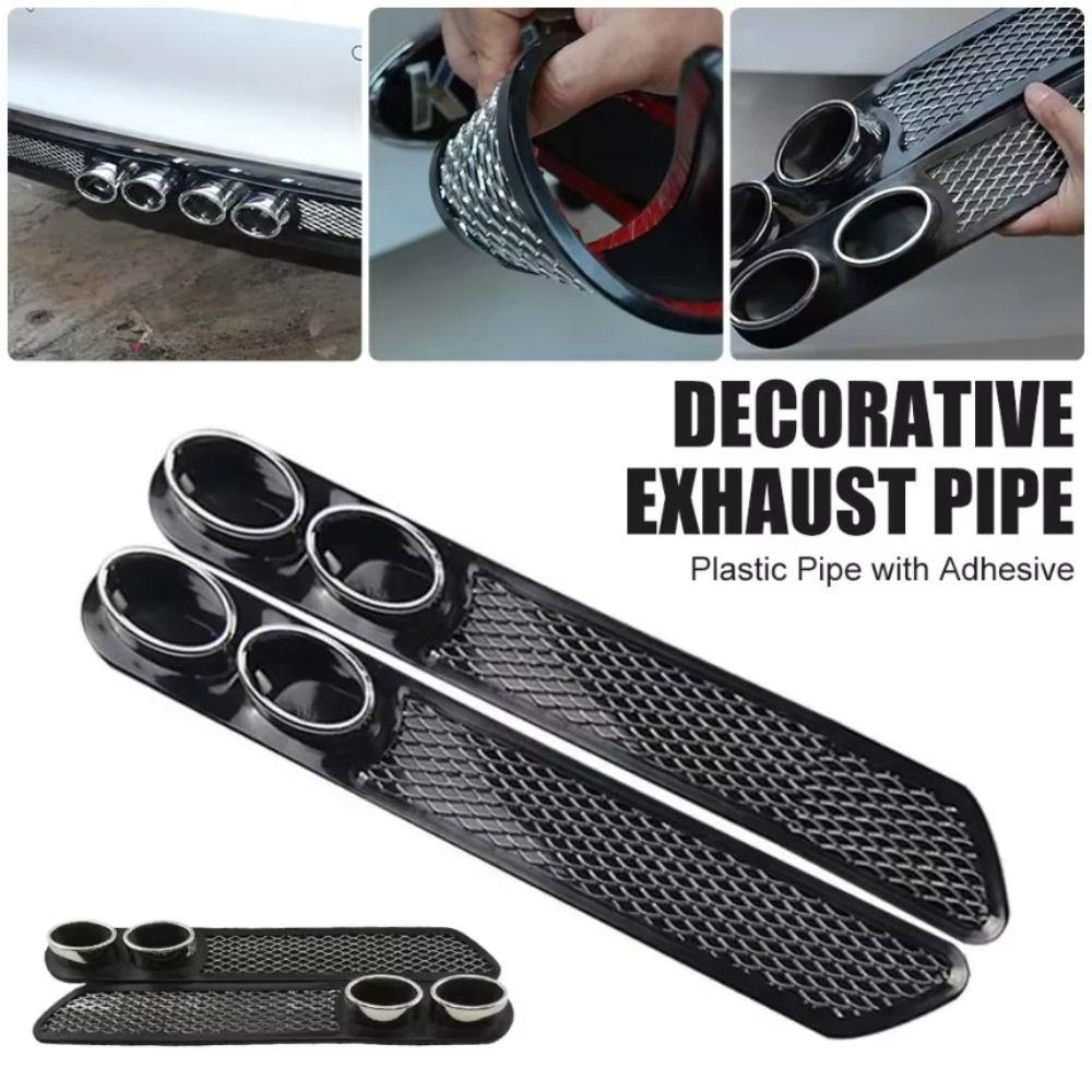 No Drilling Required False Exhaust Pipe Stickers Cool Design Vent Grid Exhaust  Car Decorative
