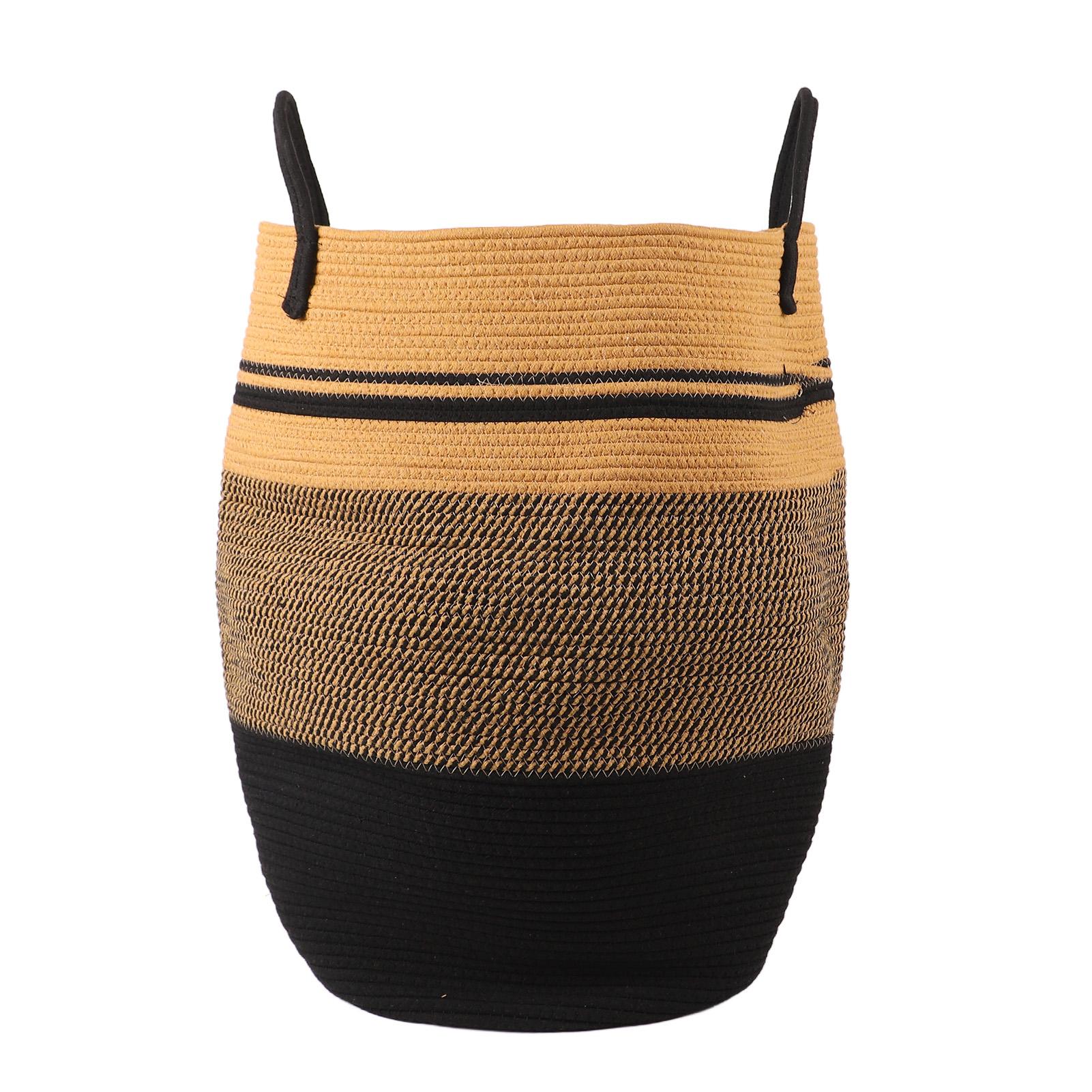 

Корзина для белья, высокая хлопковая корзина для хранения, плетеная веревка, корзина для белья для грязной одежды, игрушки, пустая Type A1 39x49x65cm