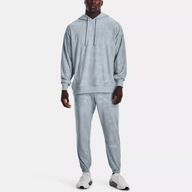 Under Armour Bavlnená pletenina Voľný strih Mikina s dlhým rukávom Pánske mikiny Námornícka modrá 1377177-465