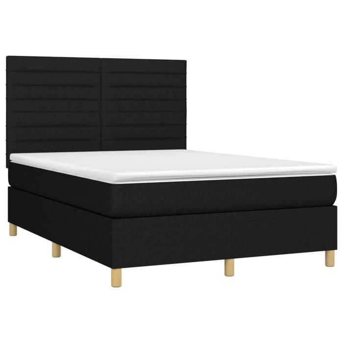 VidaXL Sommier à Lattes de Lit avec Matelas et LED, Lit Rembourré, Lit Double, Lit Adulte de Chambre à Coucher Intérieur, 3135511