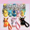 Chaveiro Fofo Pikachu Eevee Adorável Presente de Casal Acessório de Chave de Silicone Enfeite de Bolsa