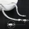 925 Silver Bracelet 6mm 18/20cm Flat Side Chain Lobster Clasp Bracelet For Woman Man Party Wedding Jewelry Holiday Gift