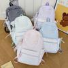 Schoolbag Korean Version of Sweet Lace Girl Style Casual Plaid Backpack In the College Student Trend High Value Large Capacity Schoolbag