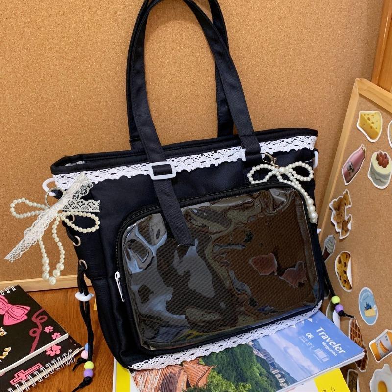 Japanese Ins New High-value, Fresh, Sweet and Transparent Pain Bag, Girl Light and Large-capacity Tote Bag