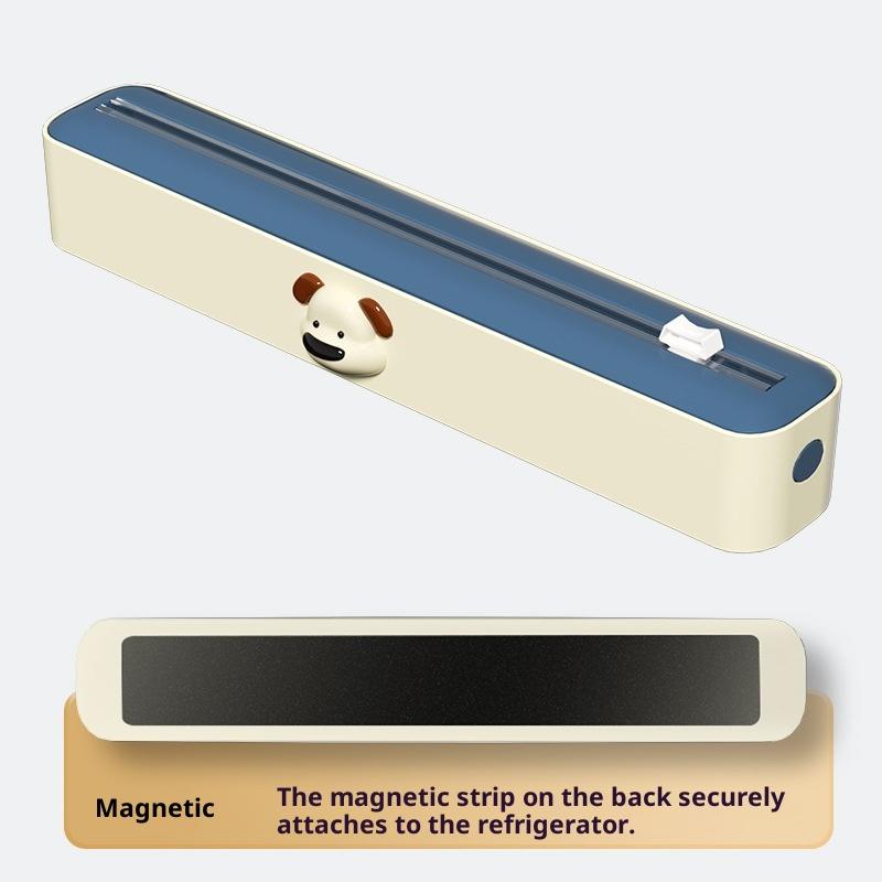 Dvojbřitý řezák na potravinovou fólii magnetický typ nastavitelný řezák na pečicí papír a hliníkovou fólii úložný box