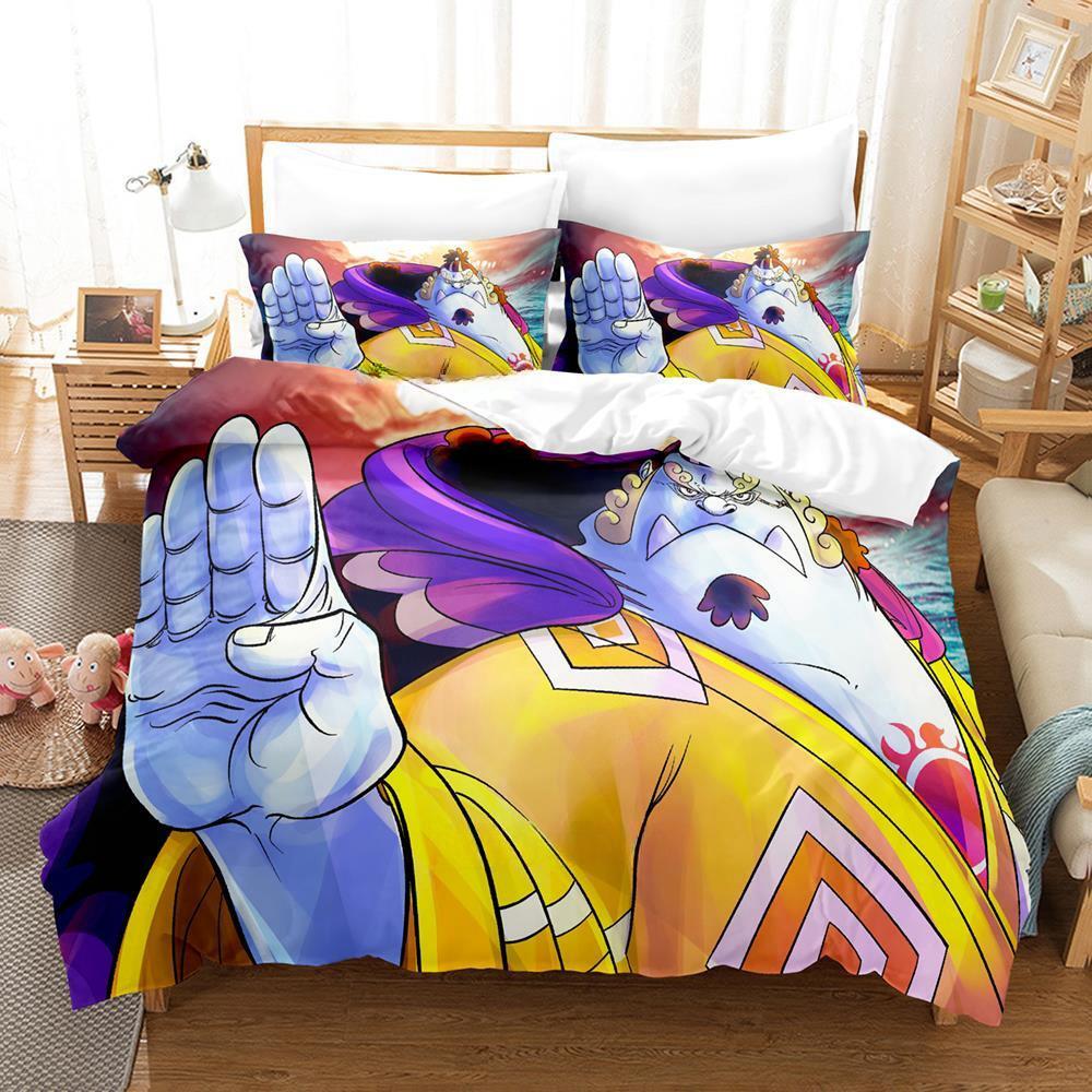 Nowy Zestaw Pościeli Jinbe Pojedynczy Bliźniak Pełny Queen King Size Zestaw do Łóżka Dorosły Dziecko Sypialnia Zestawy Poszewek na Kołdrę Zestaw Arkuszy do Łóżka z Nadrukiem 3D Anime