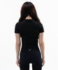Pijikeolgameoncheu P5018 Women'S Modal Spandex Collared Crop Short Sleeve [Black]