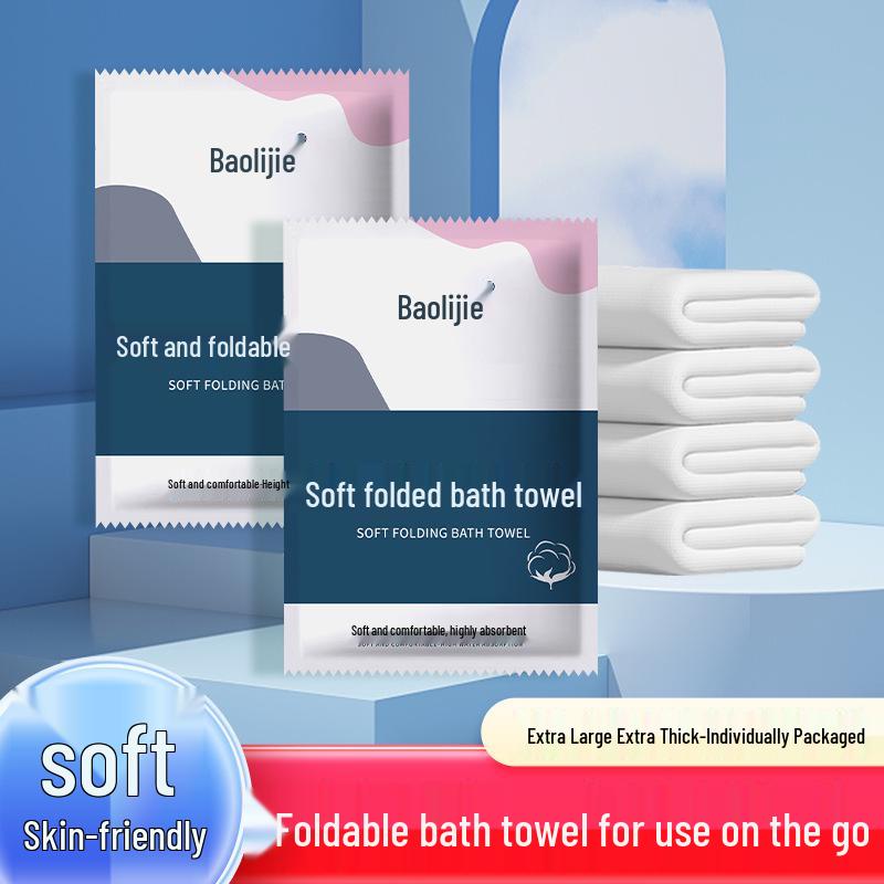 Toalla de Baño y Facial Desechable Comprimida Portátil – Gruesa, Plegable para Viajes, Viajes de Negocios, Uso al Aire Libre y en Hotel