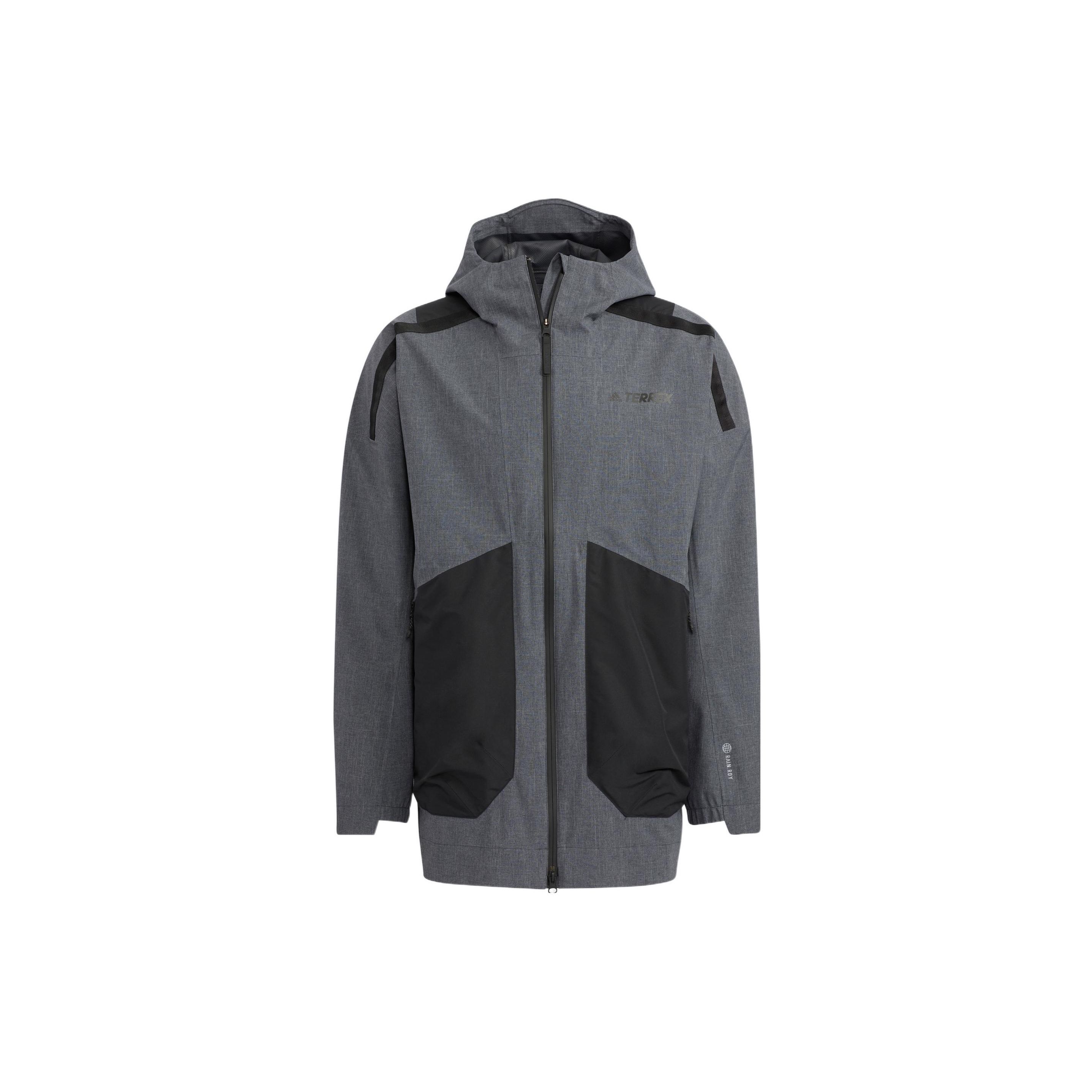 adidas Unisex Grey/Black Blocked Windproof Hooded Jacket HN2026 M